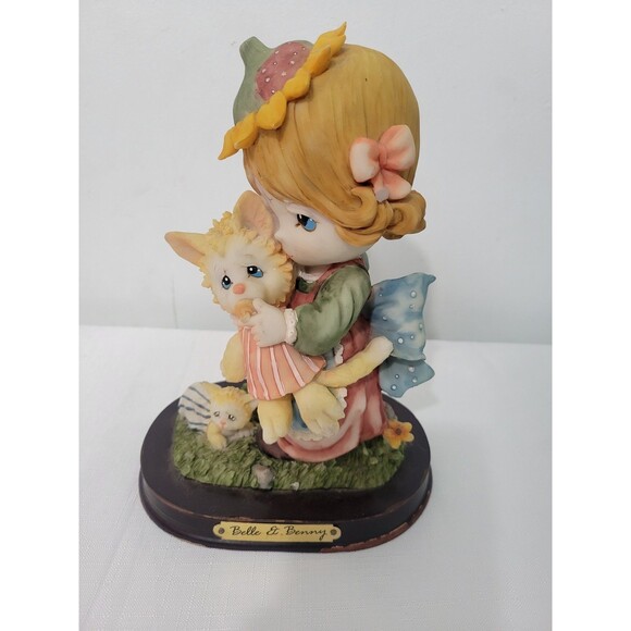 Vintage Precious Moments  Belle & Benny  Girl Sad Face  And Kitten Figure - Picture 2 of 12